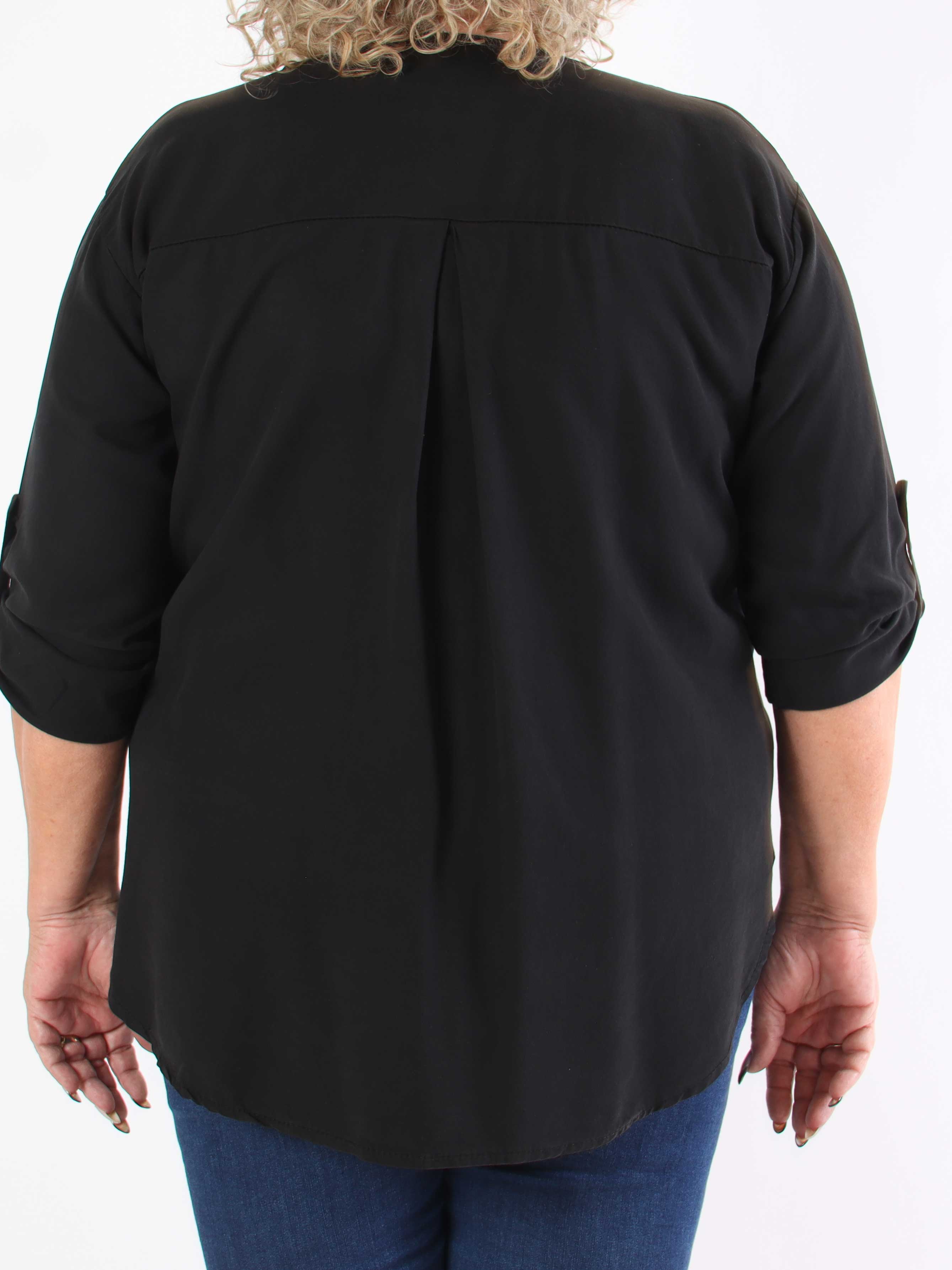 Emelda - Lätt enfärgad plus size skjorta i lyocell